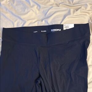 Sonoma Blue Leggings with Smooth Stretchy Material and Wide Waistband Long